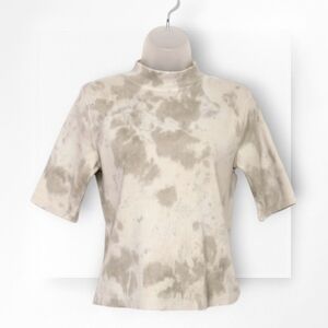 Hudson Cropped Baby Tee Sage Fatigue Tie Dye Short Sleeve Mock Neck Ribbed Large